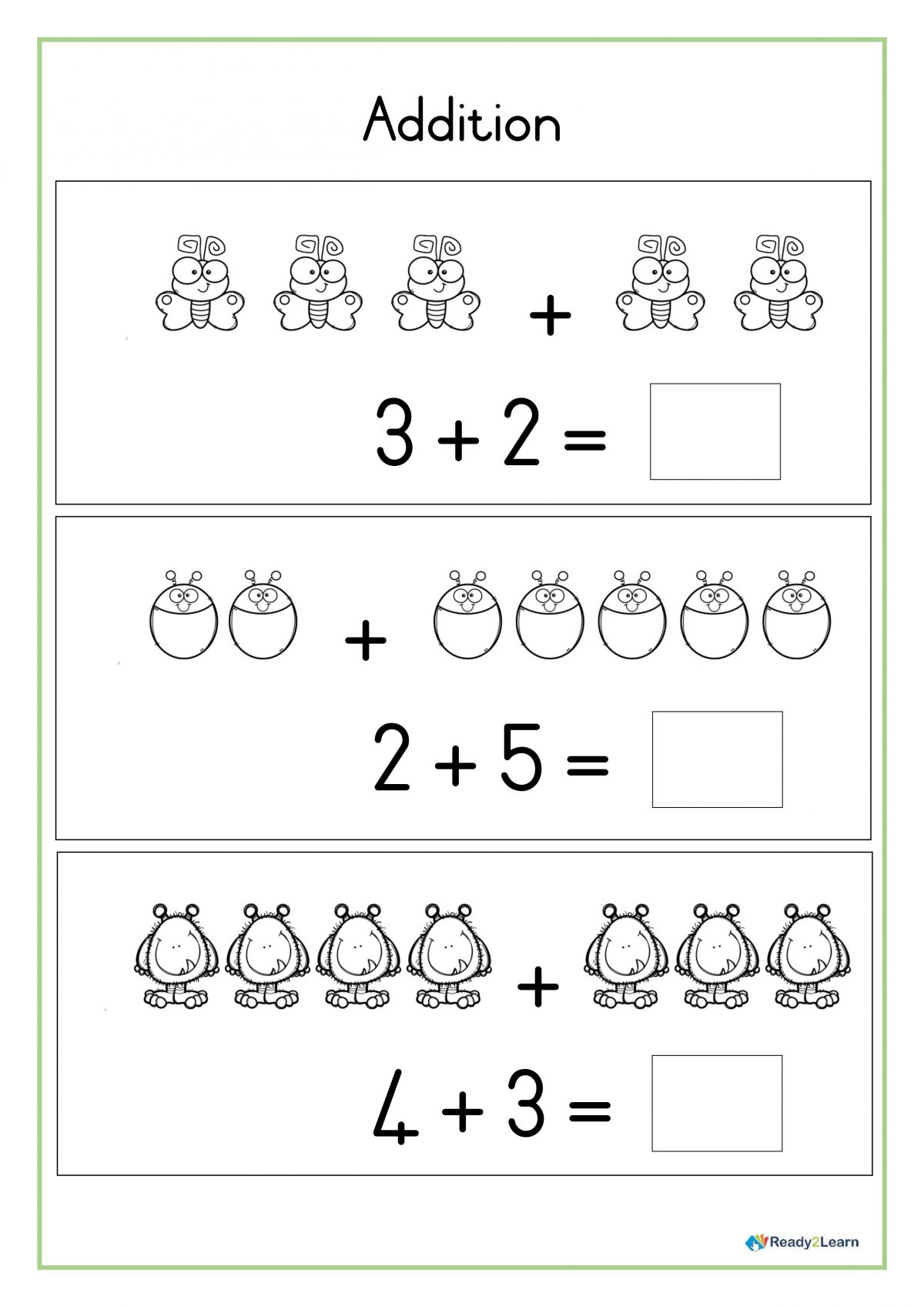 Worksheet - Addition 2 - Ready2Learn