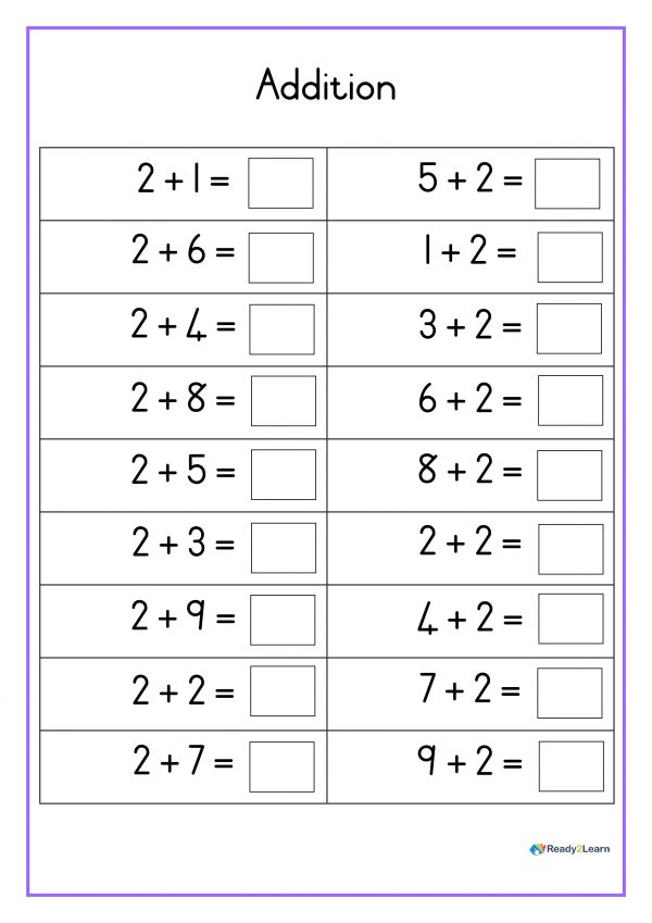 Worksheet - Addition 2 - Ready2Learn